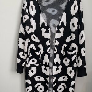 Elegant Black and White Women's Cardigan